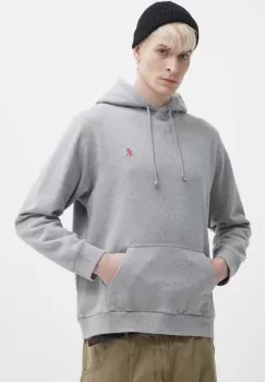 Gramicci hanorac de bumbac One Point Hooded Sweatshirt barbati, culoarea gri, cu gluga, neted imagine