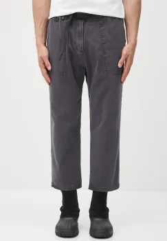 Gramicci pantaloni de bumbac Loose Tapered Pant culoarea verde, lat, medium waist imagine