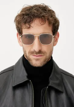 Gucci ochelari de soare barbati, culoarea auriu, GG1881S imagine