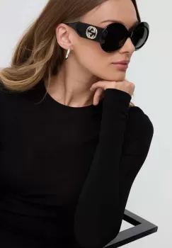 Gucci ochelari de soare femei, culoarea negru imagine