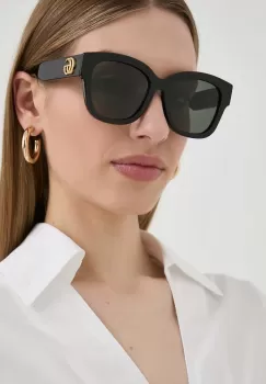 Gucci ochelari de soare femei, culoarea negru imagine