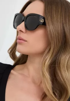 Gucci ochelari de soare femei, culoarea negru imagine