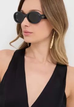 Gucci ochelari de soare femei, culoarea negru imagine
