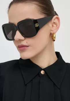 Gucci ochelari de soare femei, culoarea negru imagine