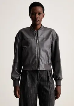 Guess Jeans geaca bomber pentru femei din imitatie de piele imagine