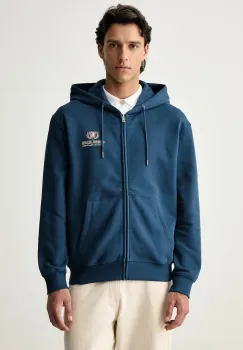 Guess Jeans hanorac cu fermoar si gluga pentru barbati din bumbac imagine
