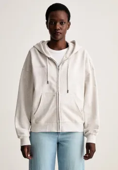 Guess Jeans hanorac cu fermoar si gluga pentru femei din bumbac imagine