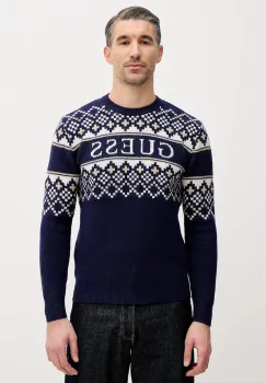 Guess pulover din amestec de lana imagine