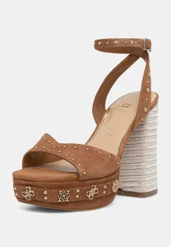 Guess sandale cu toc din piele intoarsa VALICE2 imagine