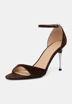 Guess sandale cu toc inalt din piele intoarsa SEENA imagine