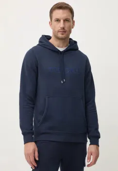 Hackett London bluza barbati, culoarea albastru marin, cu gluga, cu imprimeu, HM581289 imagine