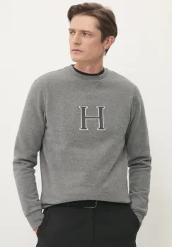 Hackett London bluza barbati, culoarea gri, melanj, HM581311 imagine
