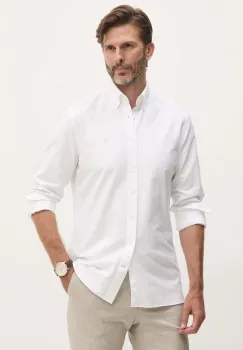Hackett London camasa din bumbac barbati, culoarea alb, cu guler button-down, slim, HM309361 imagine
