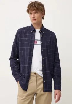 Hackett London camasa din bumbac barbati, culoarea albastru marin, cu guler button-down, regular, HM3010066 imagine