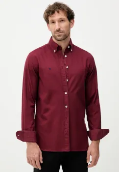Hackett London camasa din bumbac culoarea bordo, cu guler button-down, regular, HM3010508 imagine
