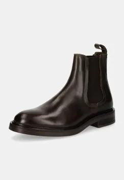 Hackett London ghete chelsea de piele EGMONT CHELSEA barbati, culoarea maro, HMS21410 imagine