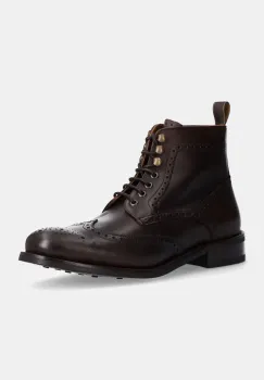 Hackett London ghete de piele JAME BROGUEBOOT barbati, culoarea maro, HMS21425 imagine
