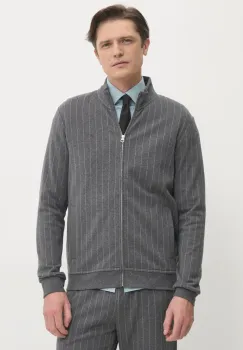 Hackett London hanorac de bumbac barbati, culoarea gri, modelator, HM581309 imagine