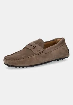 Hackett London mocasini din piele intoarsa DRIVER LOAFER culoarea maro, HMS21485 imagine