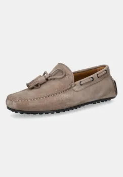 Hackett London mocasini din piele intoarsa DRIVER TASSEL culoarea maro, HMS21486 imagine