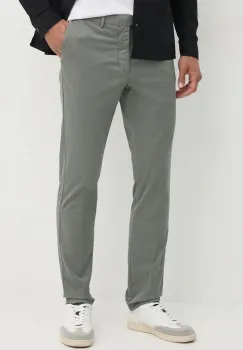 Hackett London pantaloni barbati, culoarea verde, drept, HM212487R imagine