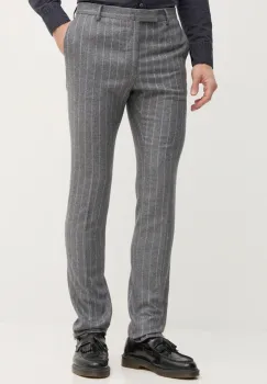 Hackett London pantaloni de lana culoarea gri, mulata, HM470562R imagine