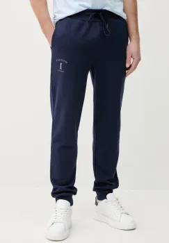 Hackett London pantaloni de trening din bumbac barbati, culoarea albastru marin, cu imprimeu, HM581338 imagine