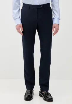 Hackett London pantaloni din in culoarea bleumarin, drept, HM212726R imagine
