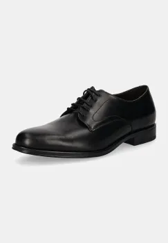 Hackett London pantofi de piele DUKE MASTER barbati, culoarea negru, HMS21407 imagine
