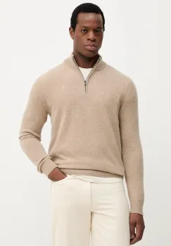Hackett London pulover de lana culoarea bej, HM7000078 imagine