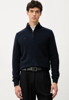 Hackett London pulover de lana culoarea bleumarin, HM7000078 imagine