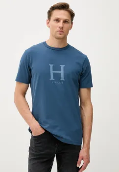 Hackett London tricou din bumbac cu imprimeu, HM5000002 imagine