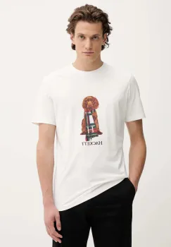 Hackett London tricou din bumbac culoarea alb, cu imprimeu, HM5000022 imagine