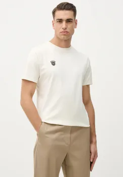 Hackett London tricou din bumbac culoarea bej, uni, HM5000063 imagine