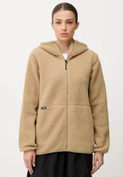 Haglofs hanorac fleece Funas culoarea verde, cu gluga, uni, 607818 imagine