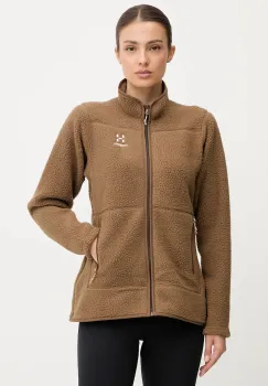 Haglofs hanorac Mossa Pile culoarea gri, uni, 606538 imagine