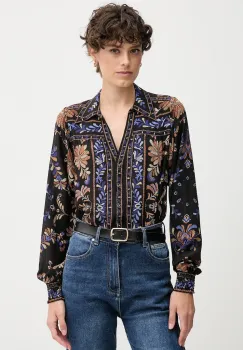 Hale BOB camasa de matase culoarea negru, cu guler clasic, regular, 57HC220A imagine