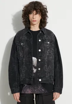 Han Kjobenhavn geaca din denim barbati, culoarea negru, de tranzitie imagine