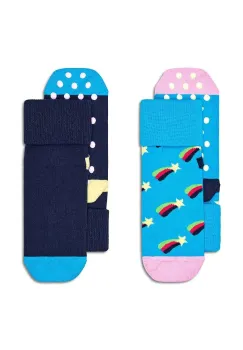 Happy Socks sosete copii Kids Antislip 2-Pack Shooting Star Socks 2-pack P001481 imagine