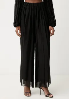 Haveone pantaloni palazzo pentru femei, cu amestec de matase imagine