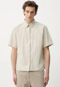 Heliot Emil camasa barbati, culoarea bej, cu guler clasic, relaxed, SS25_M_05_063_ST18 imagine