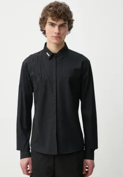 Heliot Emil camasa din bumbac barbati, culoarea negru, cu guler clasic, regular, PRESS25_M_05_061_BLK01 imagine
