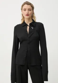 Heliot Emil camasa femei, culoarea negru, cu guler clasic, regular, AW24.W.05.056.BLK01 imagine