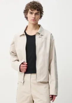 Heliot Emil geaca barbati, culoarea bej, de tranzitie, oversize, PRESS25_M_02_146_ST18 imagine