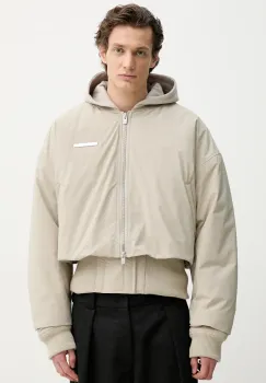 Heliot Emil geaca bomber culoarea bej, de iarna, oversize, PRESS25_M_02_100_ST18_CO imagine