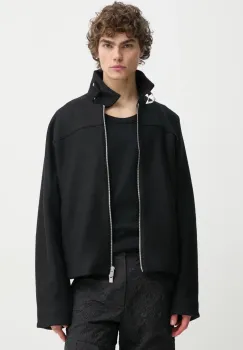Heliot Emil geaca de lana culoarea negru, de tranzitie, oversize, PRESS25_M_02_146_BLK01 imagine