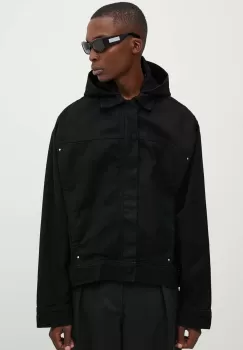 Heliot Emil geaca jeans barbati, culoarea negru, de tranzitie, M.02.121.BLK01 imagine