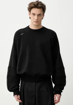 Heliot Emil hanorac de bumbac barbati, culoarea negru, uni, SS25_M_08_062_BLK01_CO imagine