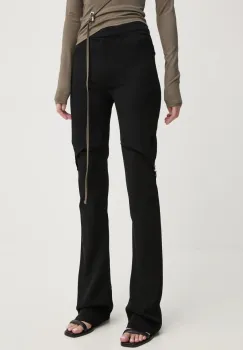 Heliot Emil pantaloni femei, culoarea negru, evazati, high waist, AW24.W.10.177.BLK01 imagine