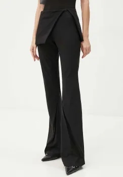 Heliot Emil pantaloni femei, culoarea negru, evazati, high waist, W.10.175.BLK01 imagine